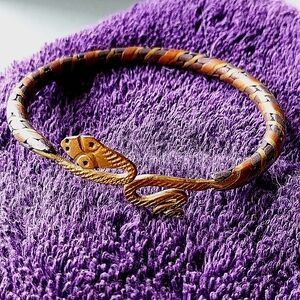 Egyptian Revival SS and Brass Tribal Bracelet